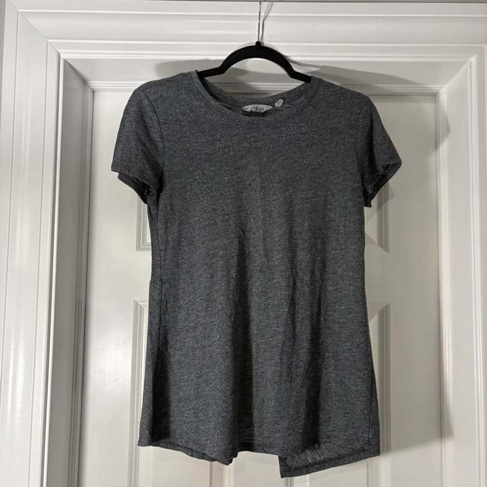 Athleta Twist Back Heathered Gray Short Sleeve Tee